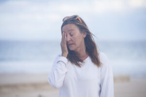 woman with menopause sleep deprived in Dallas